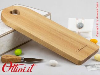 26063 Claraluna - Tagliere Acacia grande completo di Coltellino per formaggi, bomboniera utile per matrimonio, ideale in cucina o per gli aperitivi.