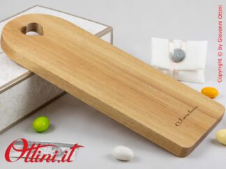 26064 Claraluna - Prestigioso Tagliere in legno massello di acacia grande da 30 cm, bomboniera utile per matrimonio, ideale in cucina o per gli aperitivi.