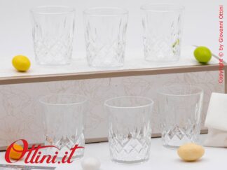 26019 Claraluna - Prestigioso Set composto da 6 bicchierini per liquore in vetro, bomboniera utile per matrimonio, ideale in cucina o per gli aperitivi.
