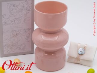 26234 Claraluna - Il Vaso Tondo Tubo Rosa è un oggetto d'arredo dal design raffinato, essenziale e moderno, indicato per matrimoni e anniversari