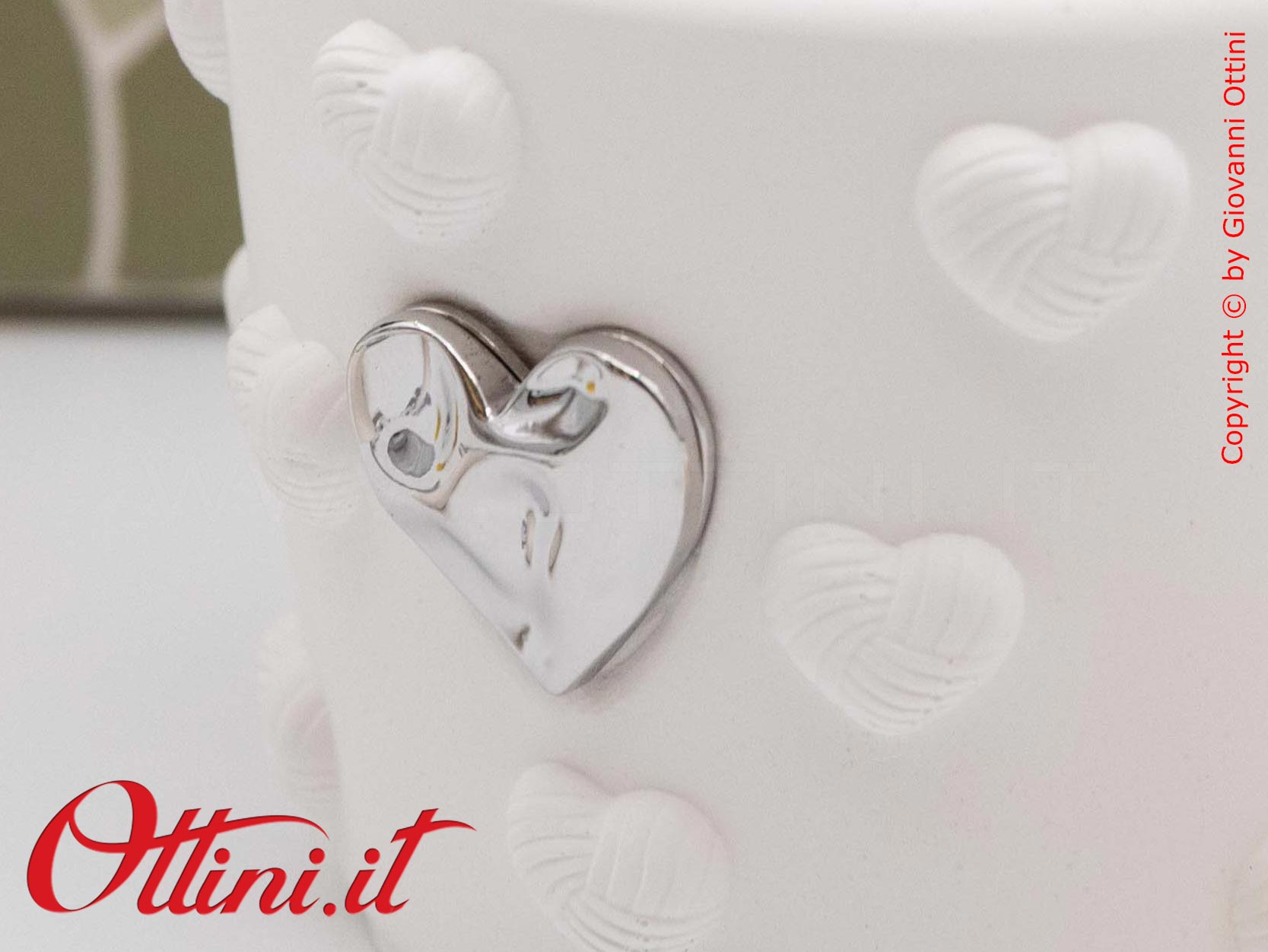 26282 Claraluna - Vasetto bianco in gesso con Cuore Silver e Piantina grassa Haworthia, una bomboniera green di natura e vita per tutte le occasioni