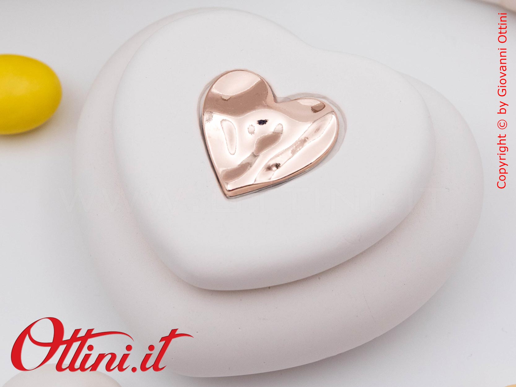 26291 Claraluna - La Scatolina Cuore con Decoro Oro Rosa è una bomboniera ideale per matrimonio, utile per riporre i vostri piccoli oggetti