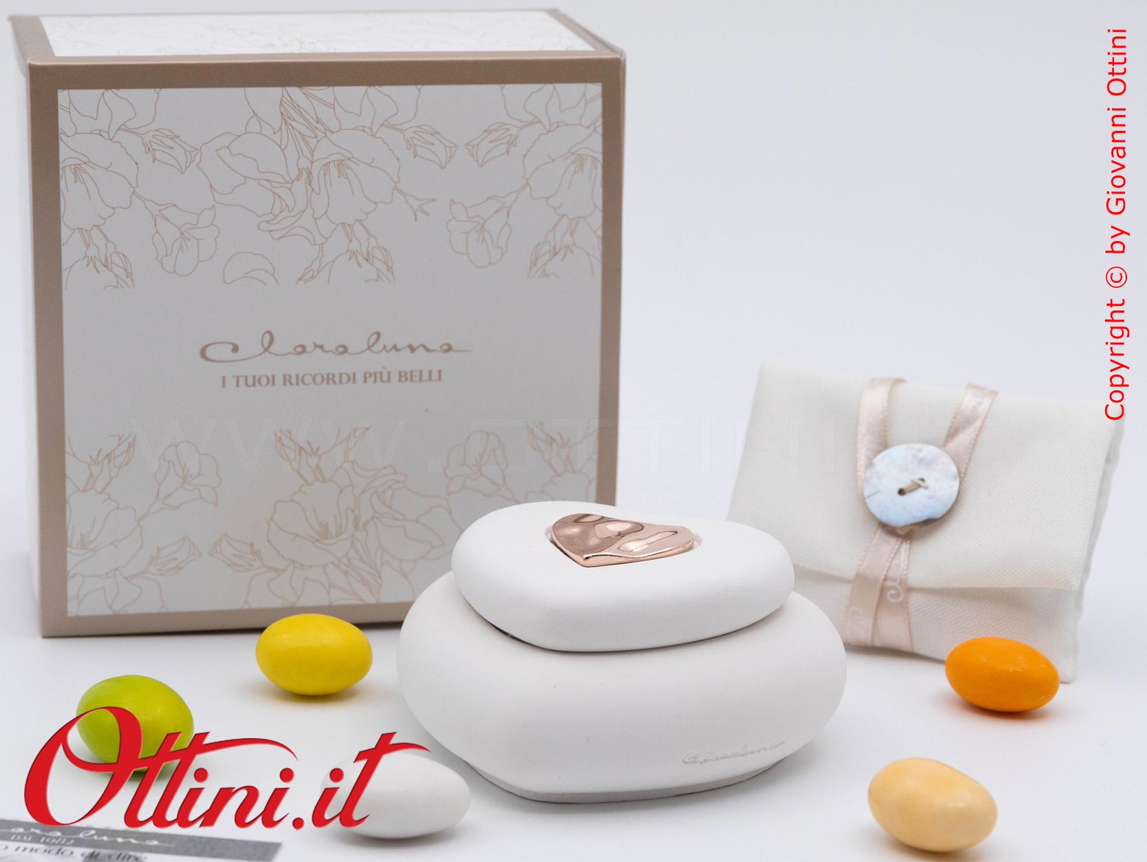 26291 Claraluna - La Scatolina Cuore con Decoro Oro Rosa è una bomboniera ideale per matrimonio, utile per riporre i vostri piccoli oggetti