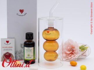 D9062 - L'Oliera in vetro dal design a 3 bolle e una capienza da 350ml di Cuorematto, è una bomboniera utile in cucina e a tavola, originale e accattivante.