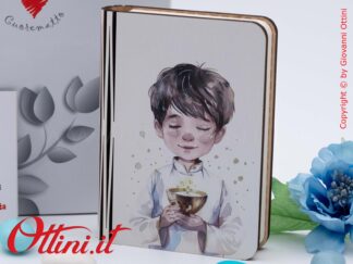 D9166 Cuorematto - La Lampada Libro Luminoso Comunione Bimbo è una bomboniera utile e tecnologica, solidale, specifica per Prima Comunione bambino