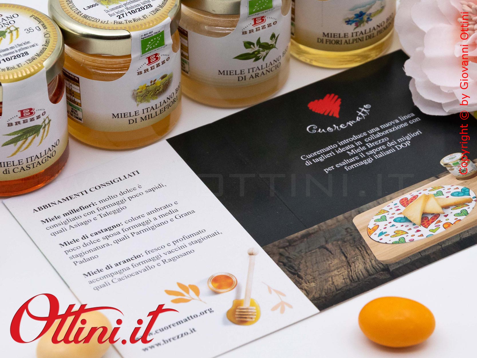 Tagliere Rettangolare Fiorello con Miele- Cuorematto DA197