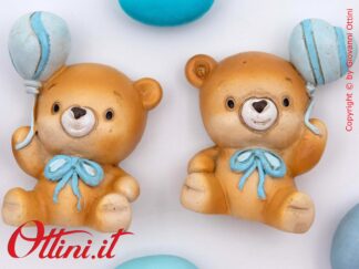 04A480 - il Magnete Orsetto Cielo con Palloncino è ideale per decorazione barattoli, vasetti sacchettini e bomboniere per nascita e battesimo bambino
