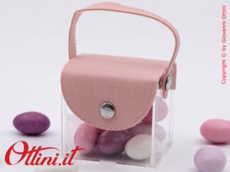 La Scatolina Borsina Sunshine Rosa misura cm 5x6x6 ed è un prodotto giovane, semplice, sobrio, originale adatto a tutti i tipi di evento.