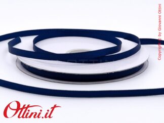 Rotolo da 50 mt di Nastro colore Blu Notte da 6mm in raso Grosgrain di ottima qualità. Nastrino adatto per la confezione di bomboniere e allestimenti.