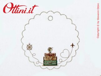Tag rotondo Grandi Viaggi su fogli A4. E' un prodotto ideale per personalizzare le vostre creazioni, le bomboniere o come segnaposto.